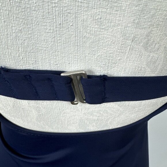 Athleta 32 B/C Tankini Swim Top Blue High Neck Modest Underwire EUC - Picture 5 of 11